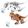 Bloques de construcción de dinosaurios de Jurassic World 2, juguetes de construcción de dinosaurios de parque, Tiranosaurio Rex, Indominus i-rex, figuras azules ► Foto 2/6