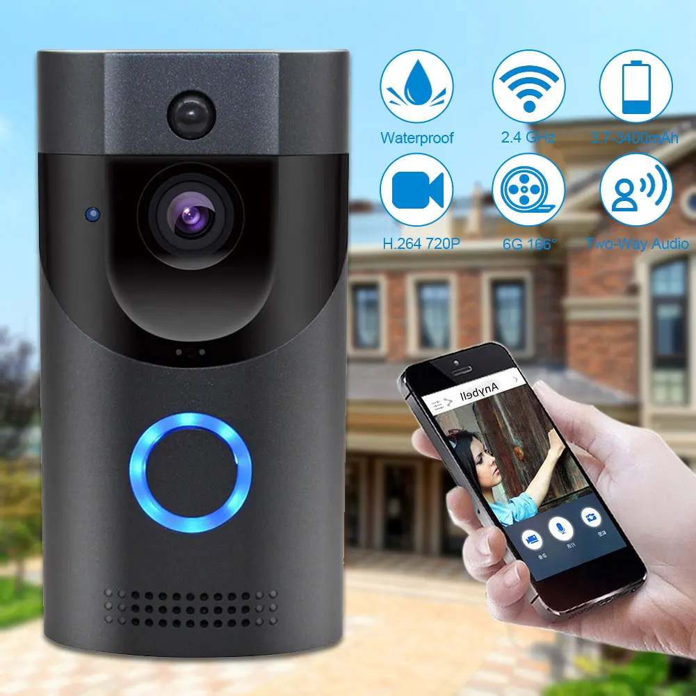 

Video Doorbell Night Vision Visual Low Consumption PIR Motion Detection Intercom Smart Two Way Talk Wireless WiFi Anti Theft HD