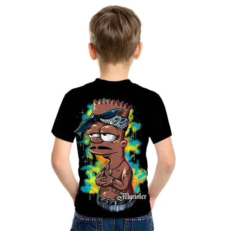 Camiseta con estampado RU 3D с мультяшными принтами, Camiseta con estampado RU 3D camiseta de manga
