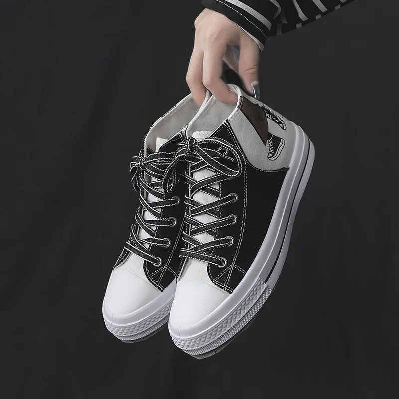 

2019 Spring New Style Hight-top Canvas Shoes Student Korean-style Versatile Shoes INS Shoe Graffiti Trendy Shoes Autumn Shoes