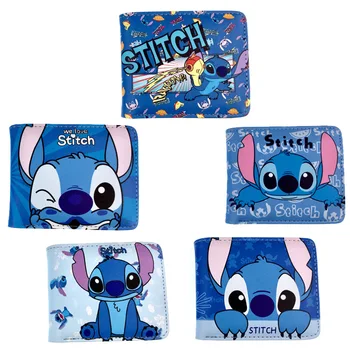 

Disney Short Stitch New Cute Cartoon Elementary And Middle School Students Folding Leather Wallet Bag Children's Coin Purse