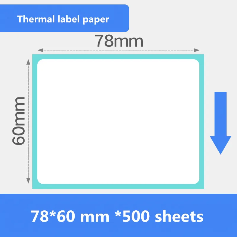 78 * 60 mm 500 sheets / roll thermal label paper supermarket shelf product price barcode QR code printer sticker | Компьютеры и офис