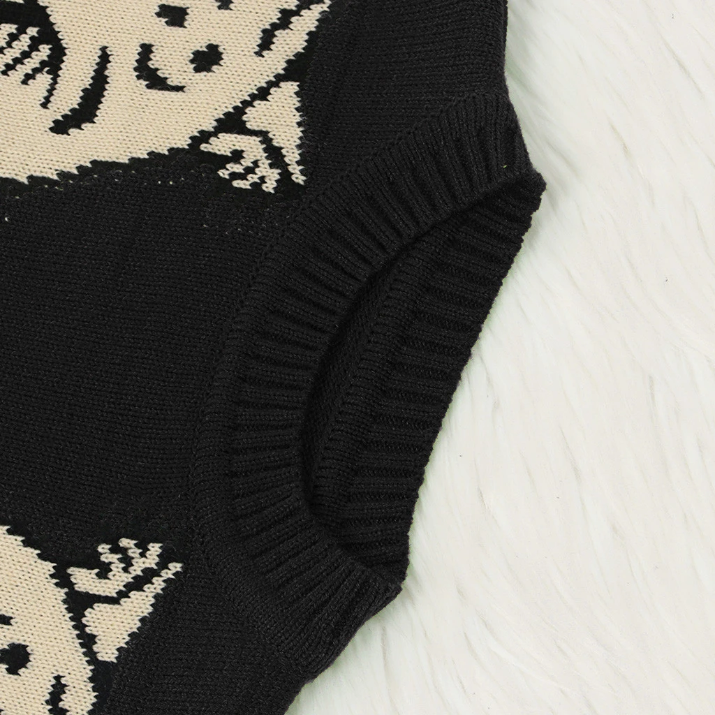 CHAMSGEND Women Patchwork Leopard Knitting Pullover Casual O-Neck Autumn Winter Thick Cashmere Tops Loose Sweater 1001