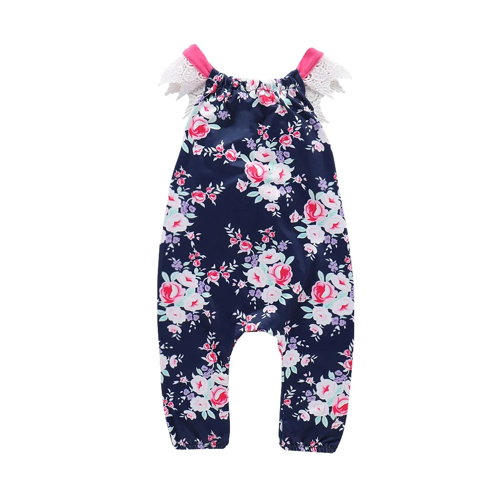 INS/Лидер продаж; AliExpress г.; летние брюки на подтяжках с цветочным принтом для маленьких девочек; маленькие кружевные брюки