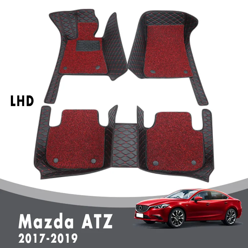 Роскошные автомобильные коврики для Mazda 2019 2018 2017 двухслойные водонепроницаемые