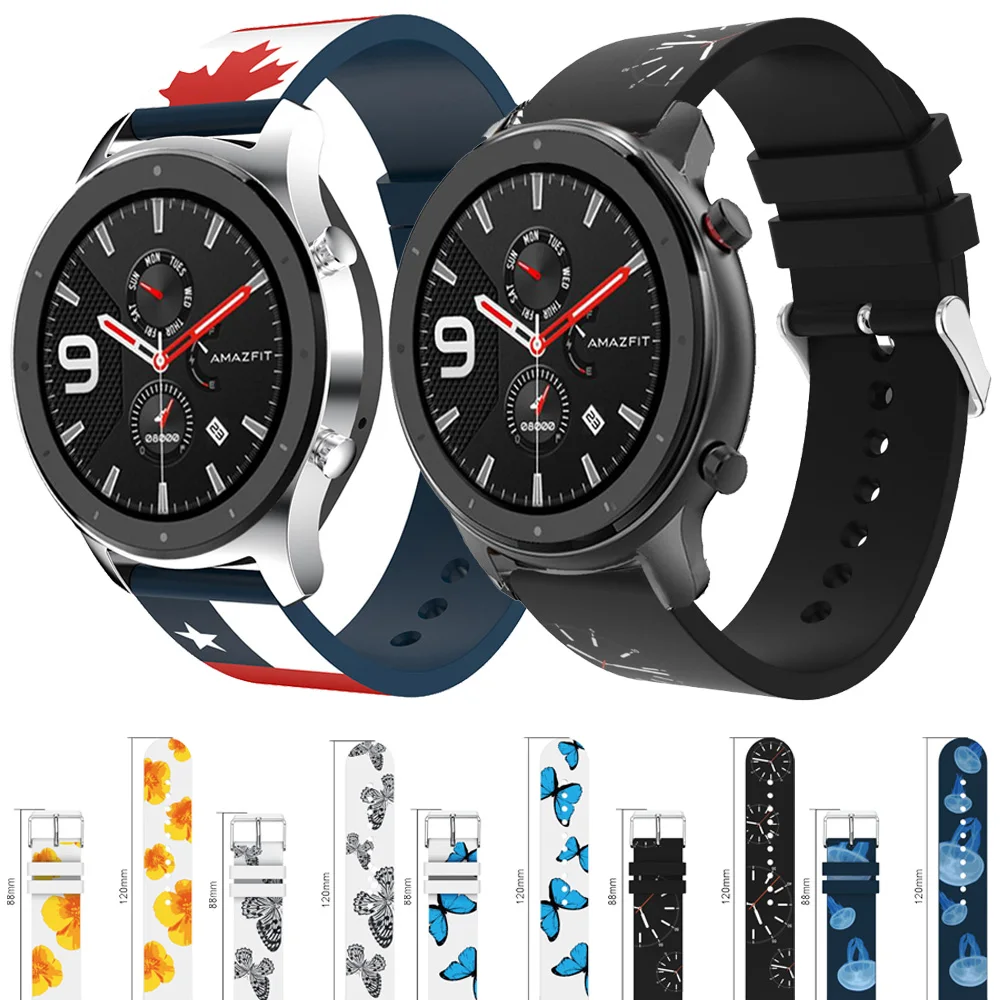 22 мм силиконовый ремешок для часов Huami Amazfit GTR 47 мм спортивный ремешок сменный Браслет для huawei Watch GT GT2