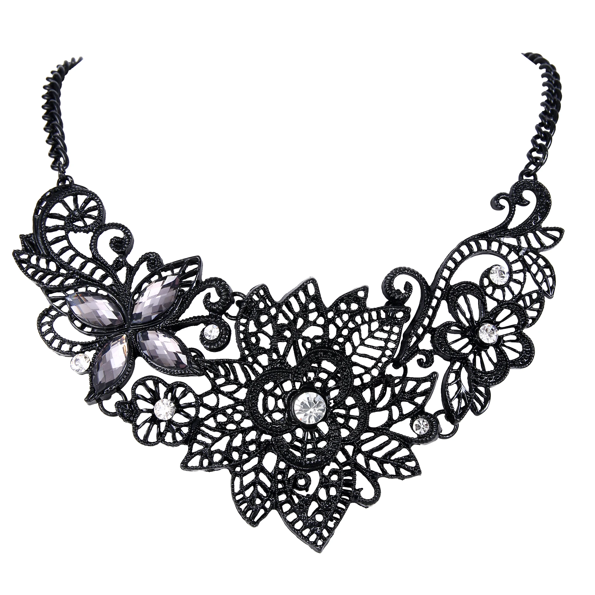 Tuliper чокер Butterfly Statement Necklace Gothic Choker подвеска Flower For Women Party Jewelry Collier цепочка кулон Femme