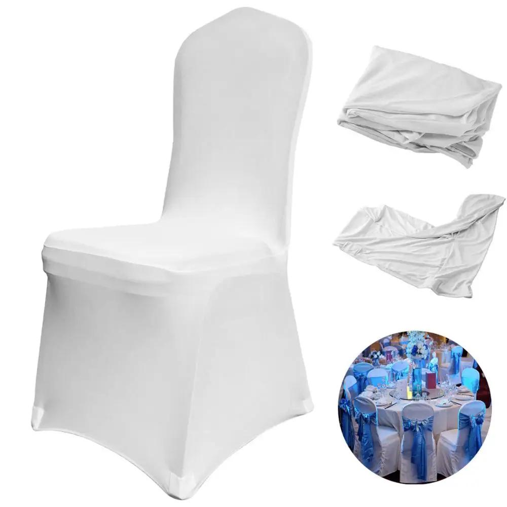 VEVOR White Spandex Chair Cover 50PCS/100PCS Stretch Polyester Spandex Slipcovers for Banquet Dining Party Wedding Chair Covers