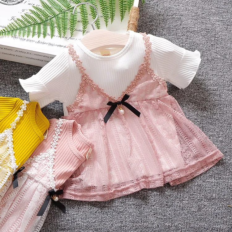 Summer Clothes Kids Dresses For Girls Lace Flower Dress Girls Princess