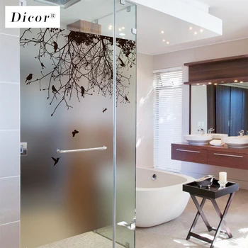

DICOR Art Stained Glass Stickers For Windows Decorative Film Frosted Opaque Privacy Window Film For Living Room Bathroom BLT214
