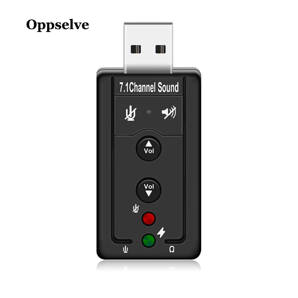 Oppselve External USB Virtual 7.1 Channel 3D Speaker Audio Microphone Sound Card Mic Adapter 3.5mm Jack Stereo Headset Converter | Мобильные