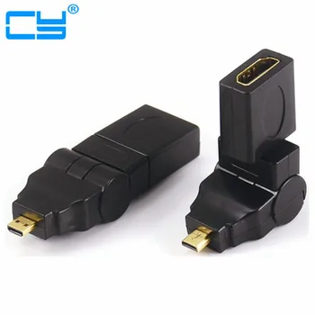 

Micro HDMI Male To HDMI Female 180/360 Degree Rotating 90 Right Angle Adapter Convertor Cable for ASUS Tablet PC