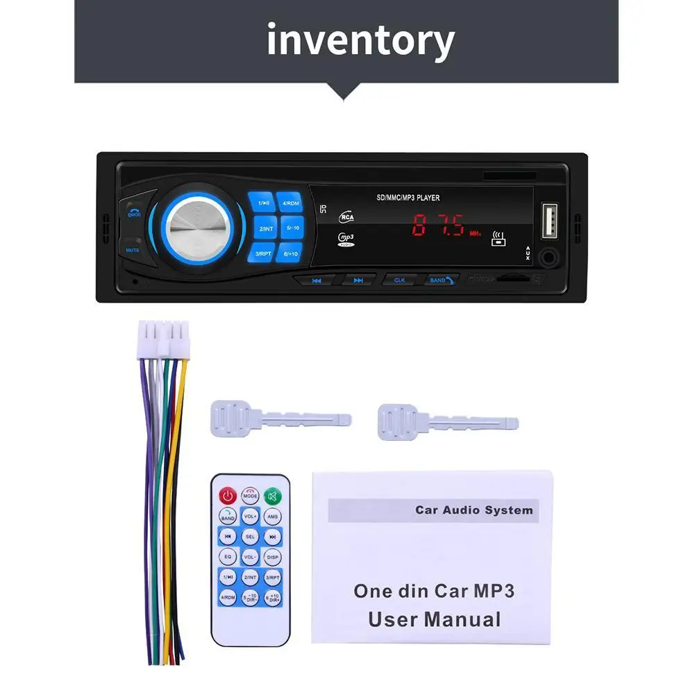Bluetooth стерео Авто Радио 12 В автомобильное радио в тире FM Aux вход приемник SD USB 1DIN MMC WMA Автомобильный MP3 мультимедиа аудио плеер
