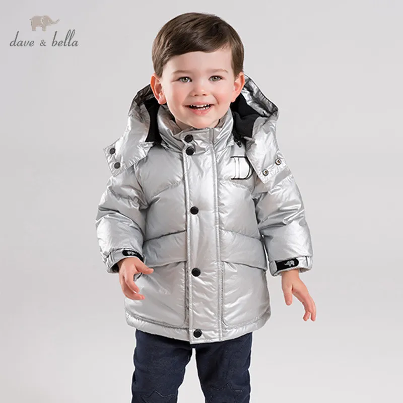 

DB11671 dave bella baby boy winter down jacket children 90% white duck down outerwear solid coat