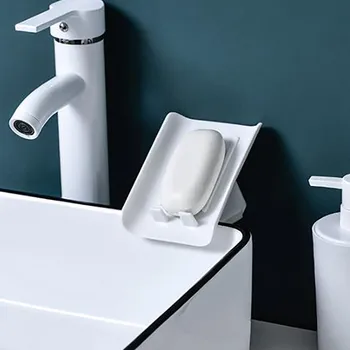 

Creative Beveled Soap Box Soap Holder Kitchen Sink Washstand Soap Dish Kitchen Drain Rack Bathroom Storage Box Holder ##5