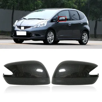 

CAPQX For HONDA FIT 2008-2013 Genuine Carbon Fiber Car Rearview Mirror Trim Cover Side Rear View Decoration Shell