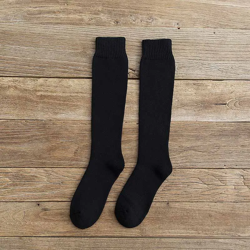 Зимние мужские длинные размера плюс толстые теплые шерстяные носки зимние теплые кашемировые хлопковые носки - Цвет: Хаки