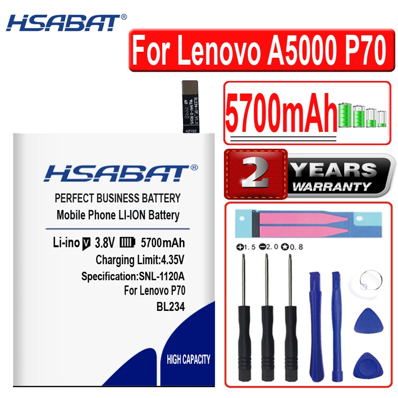 HSABAT 5700mAh BL234 батарея большой емкости для Lenovo P70 P70t P70-T батареи | Мобильные телефоны