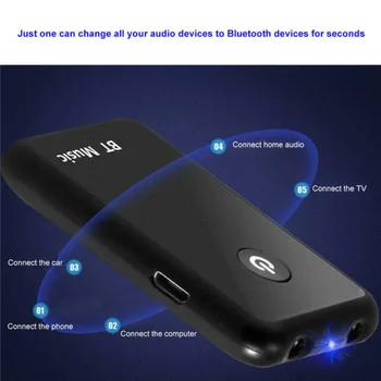 

Black Bluetooth transceiver Quick Connection Wireless Audio Transmitter