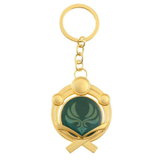 Game Genshin Impact Keychain Eyes of God keychains Luminous Metal Keychains Genshin God Eyes Fashion Lanyard Cosplay Pendant