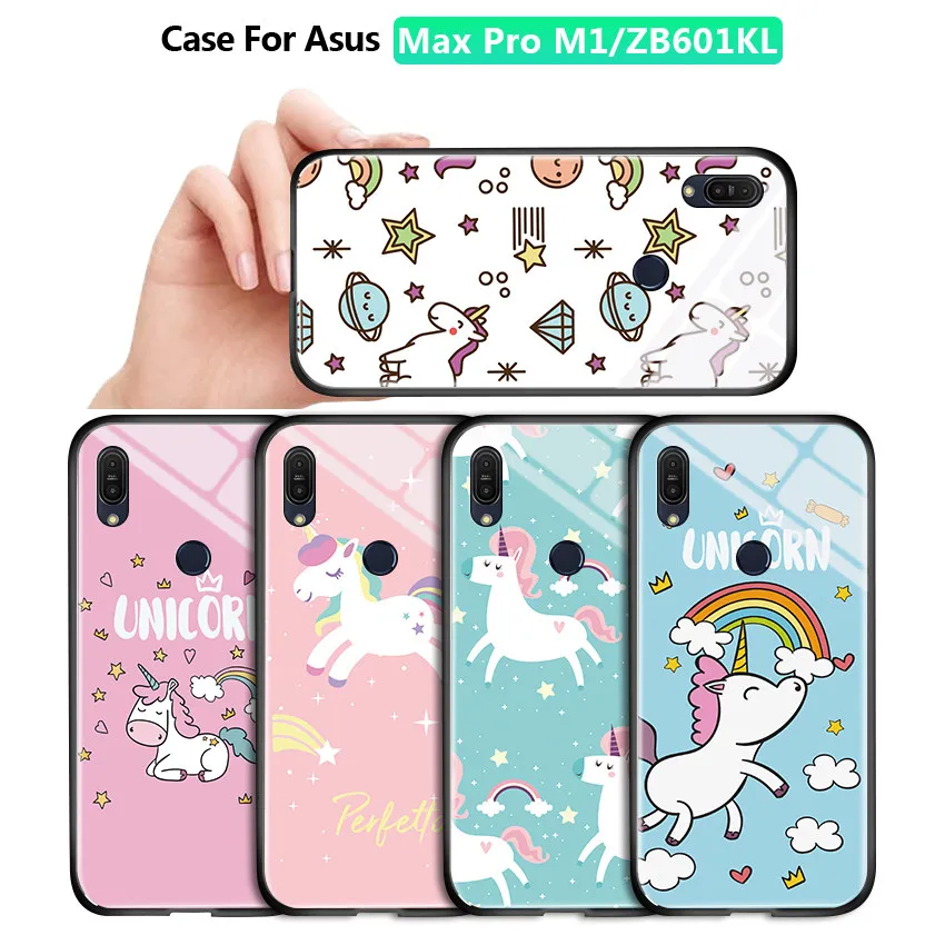 Asus 最大プロ M1 Zb601kl Zb602kl かわいい漫画ピンクユニコーン柄ケース耐衝撃ケース光沢のある強化ガラス電話カバー Aliexpress Alibaba グループ上の 携帯電話 電気通信 からの フィットケース の中