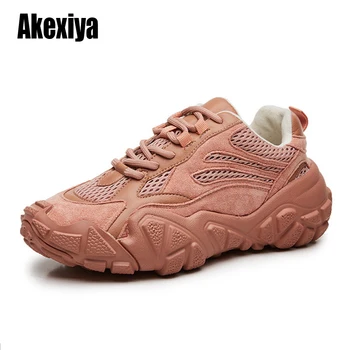 

Genuine Leather Casual Shoes Women Sneakers 2020 Autumn White Sneakers Platform Med Heel Ladies Shoe Comfortable 40 s443