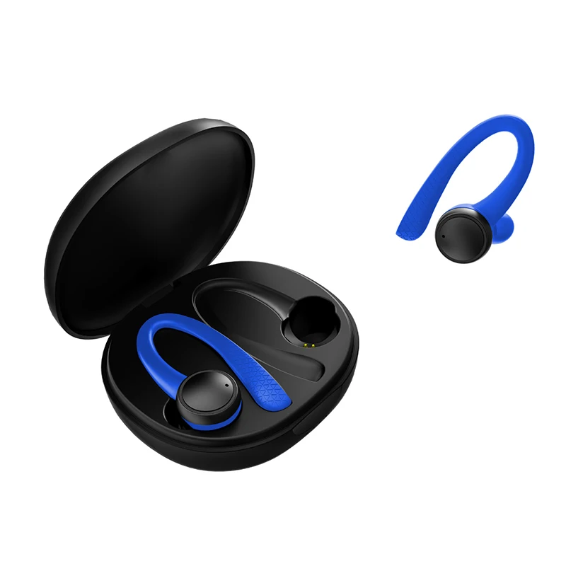 McGeSin, спортивные наушники, ушные крючки, наушники, беспроводные, Bluetooth 5,0, наушники для бега, спортивные наушники с микрофоном для Xiaomi, Iphone, huawei - Цвет: Синий