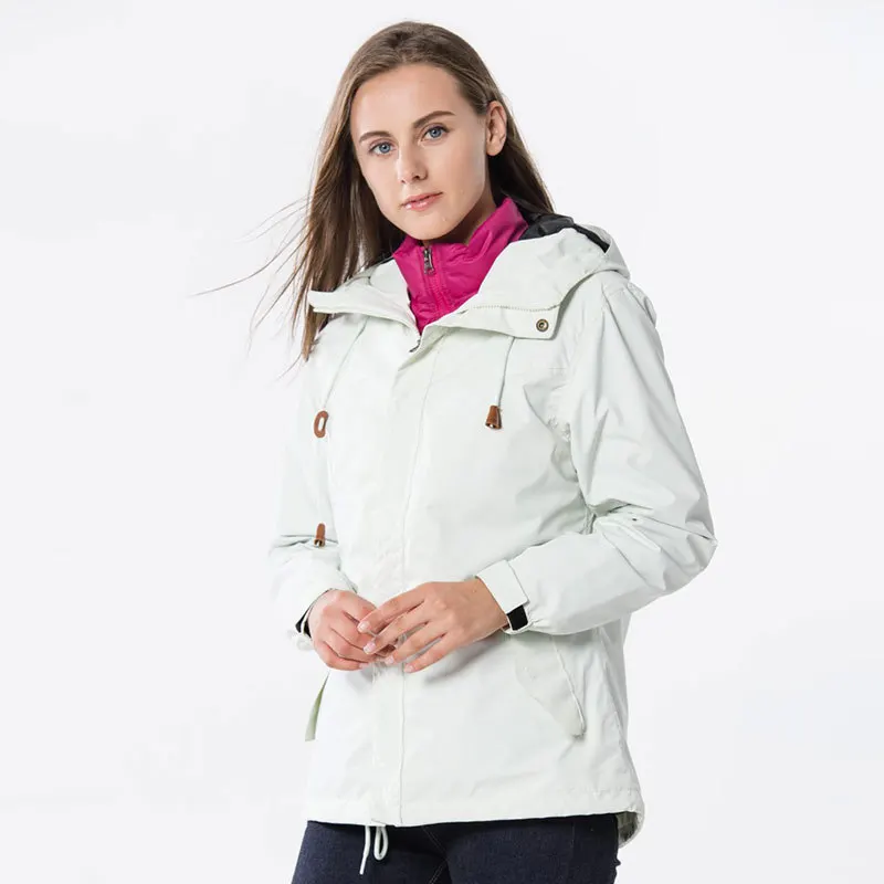 Женская пуховая куртка-дождевик средней длины, три в одном, водонепроницаемая Ветроустойчивая теплая верхняя куртка
