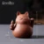 Фиолетовая Глина Lucky Cat Tea Pet Ручной Работы Милые Фигурки Маленьких Животных Творческие Керамические Ремесла Чайхана Украшения Стола Украшения