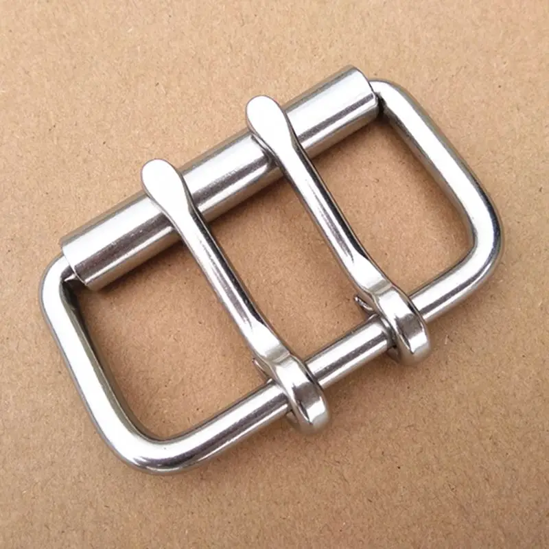Belt Buckle Bag Fasteners Double Pin Stainless Steel Weightlifting Roller Matel Waistband Head 60mm 52mm 4