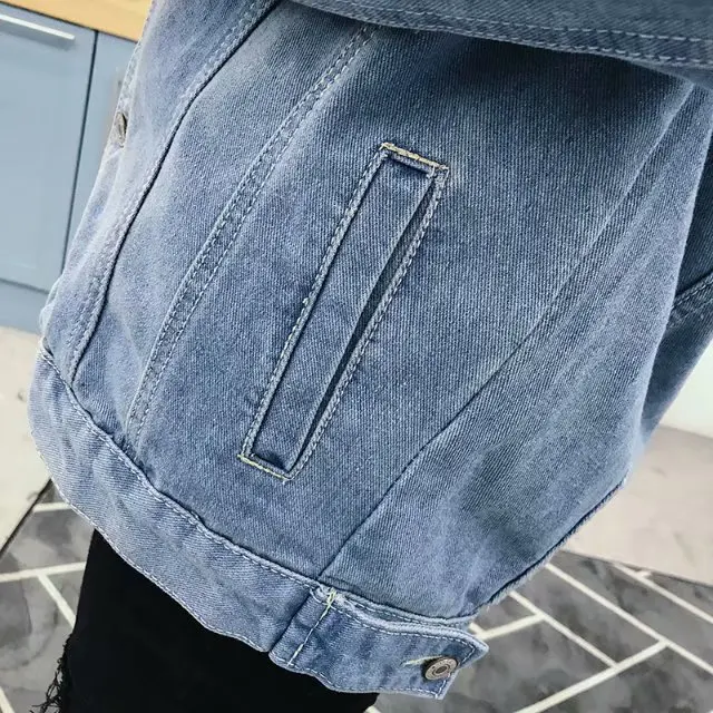 Autumn& Winter Men with Holes Jeans Coat Men'S Wear Korean-style Trend Washing Japanese-style Jacket Students Loose Cowboy Clot