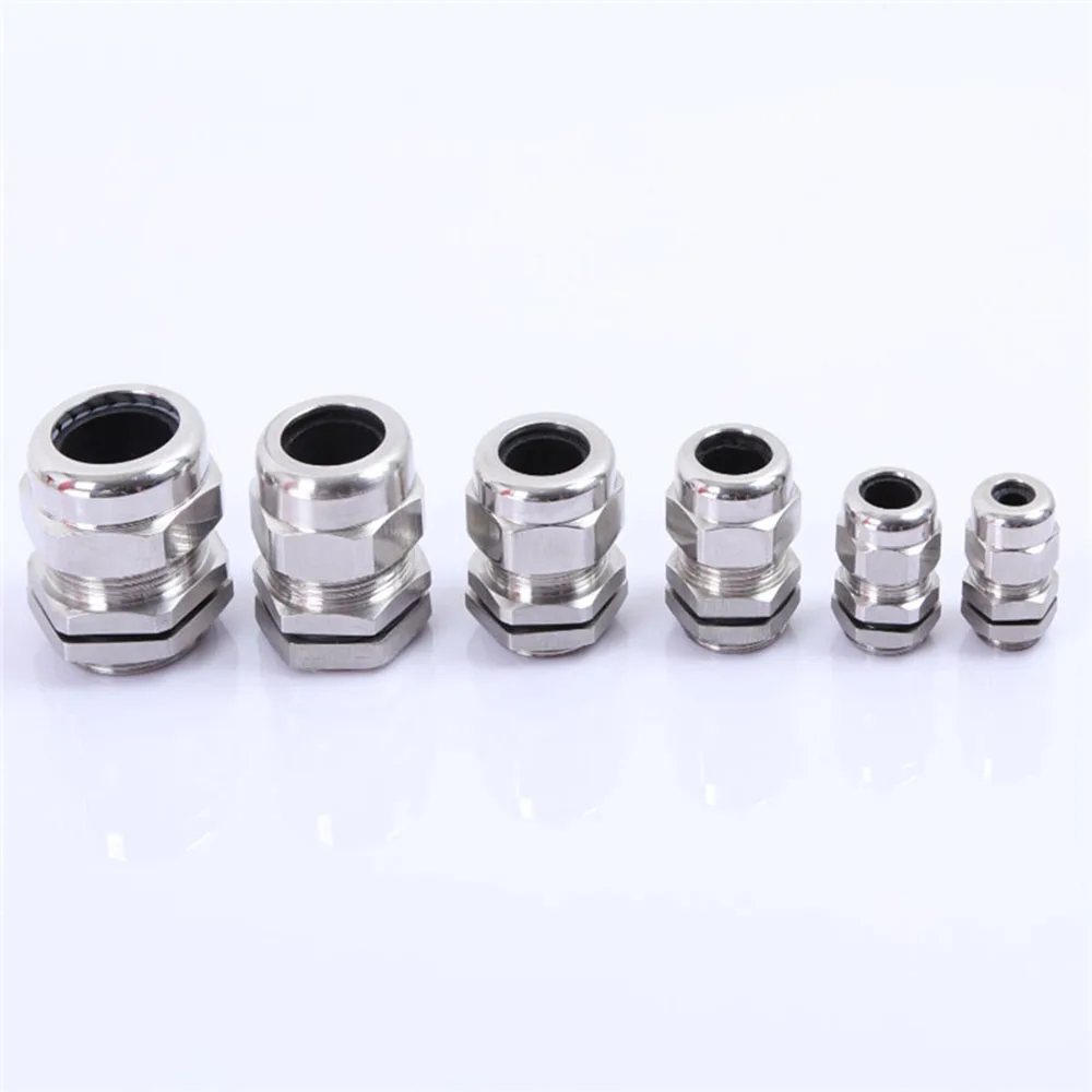 Metal Cable Gland PG16 M22 Waterproof Nickel Brass Metal Wire Connector Wire Glands for 10-14mm IP68 cable Connector