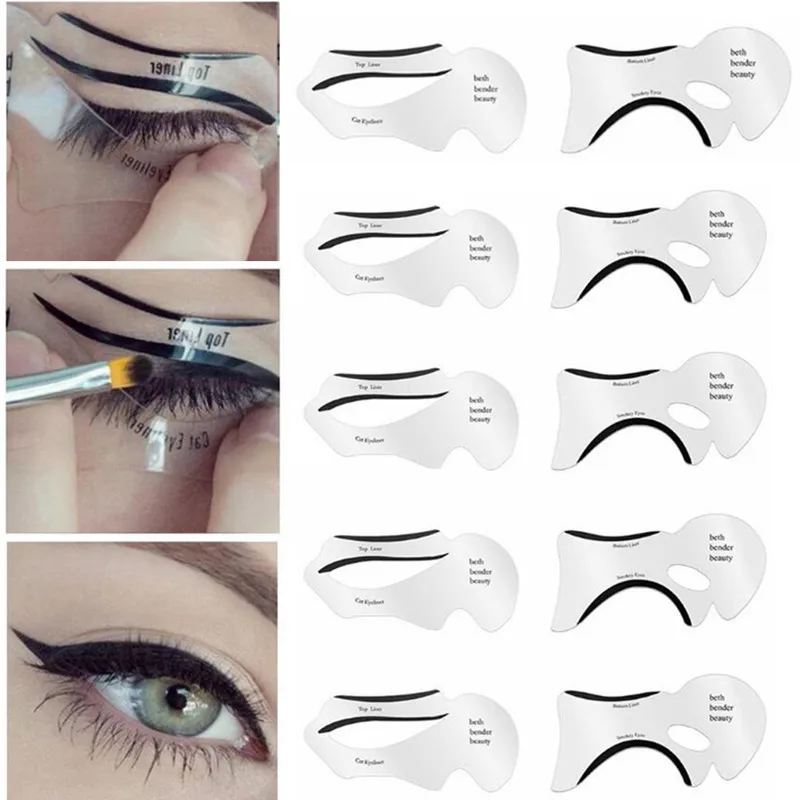 Eyeliner Stencils Template Makeup-Tool Eyebrows Eye-Shadow Winged 10pcs