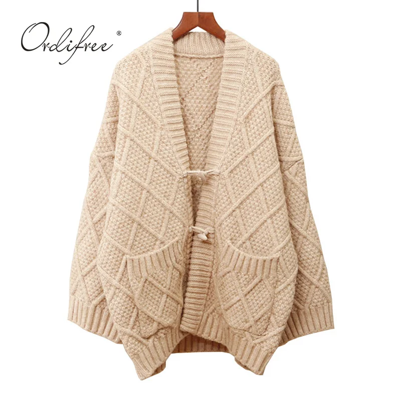 Ordifree Pull Femme осенне-зимний женский вязаный кардиган повседневная одежда пальто Overszied свитер кардиган рождественский джемпер