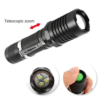 

T6 LED Flashlight 18650 Zoomable Light Outdoor Light For Camping T6 LED Flashlight Super Bright Torch Light