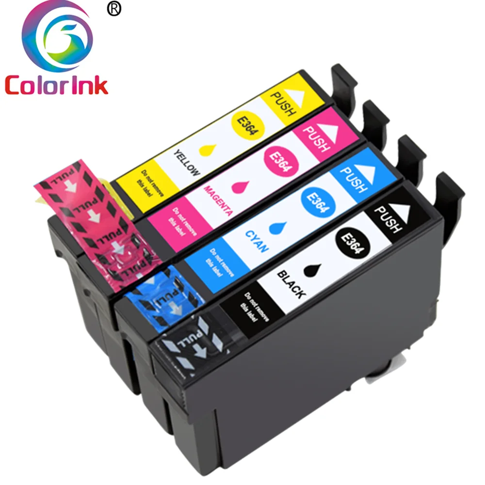 ColoInk 4 шт T364 T364XL T3641 T3642 T3643 T3644 364-I чернильный картридж для принтера Epson Expression Home XP-245 442 принтер