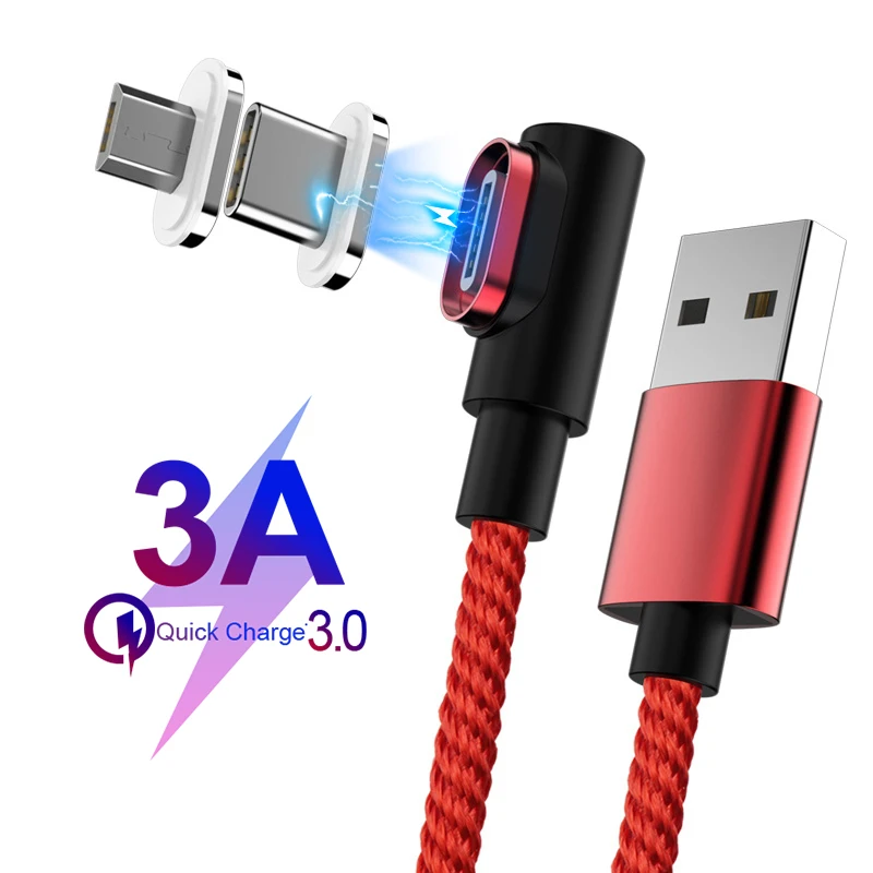 

Uverbon Magnetic USB Cable 3A Micro USB Fast Speed Charging Charger Type C Data Charge Cable for Android Mobile Phone Cables