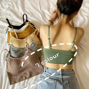 

New hot sale Ribbed Adjustable Shoulder Straps Beautiful Back Wrapped Chest Tube Top Ladies Seamless Seamless Underwear