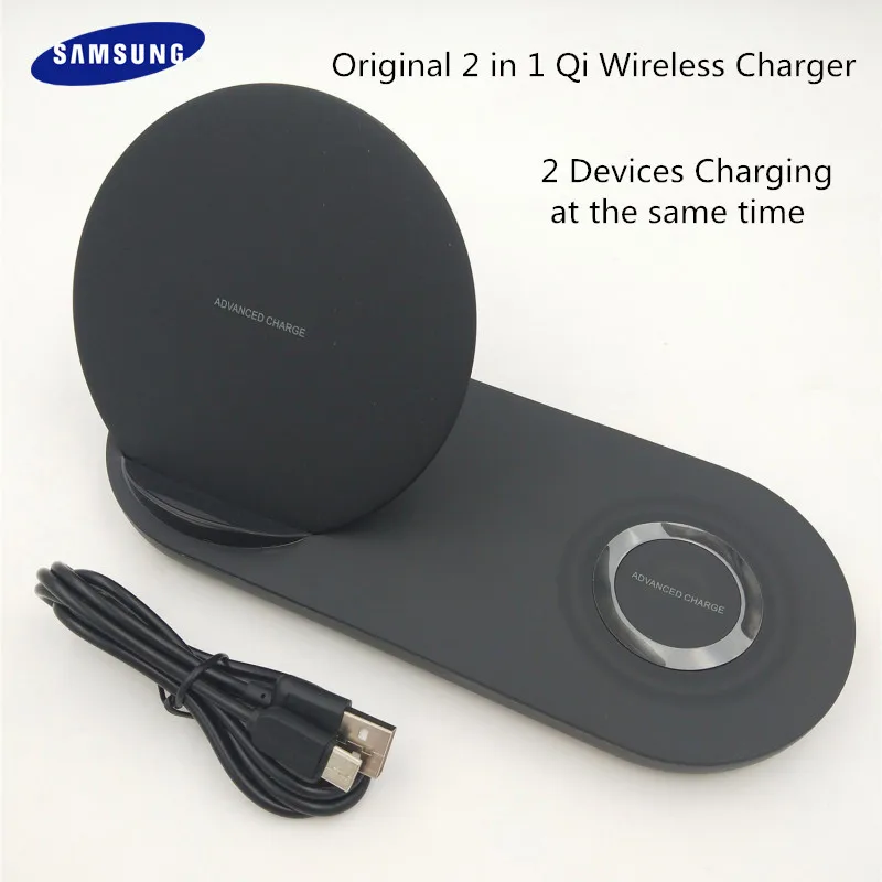 Original Samsung Galaxy Note 9 10 Wireless Charger 2in1 Fast Dual Charging Base For S8 S9 S10 Plus Note 10+ Watch Gear S2 S3 S4