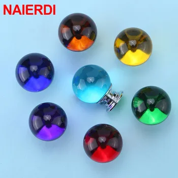 NAIERDI 30mm Crystal Ball Furniture Knob Kitchen Cupboard Door Pulls Drawer Knobs Cabinet Handles Wardrobe Door Handles Hardware