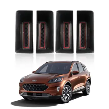 

RUIYA For Escape/KUGA 2020 Car Door Side Storage Pallets Armrest Container Box Plastic Storage Box Phone Tray Accessories