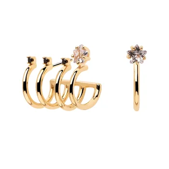 

LOZRUNVE Original 925 Silver Collection Small Open Hoop Huggie Star Earring Fashion Jewelry