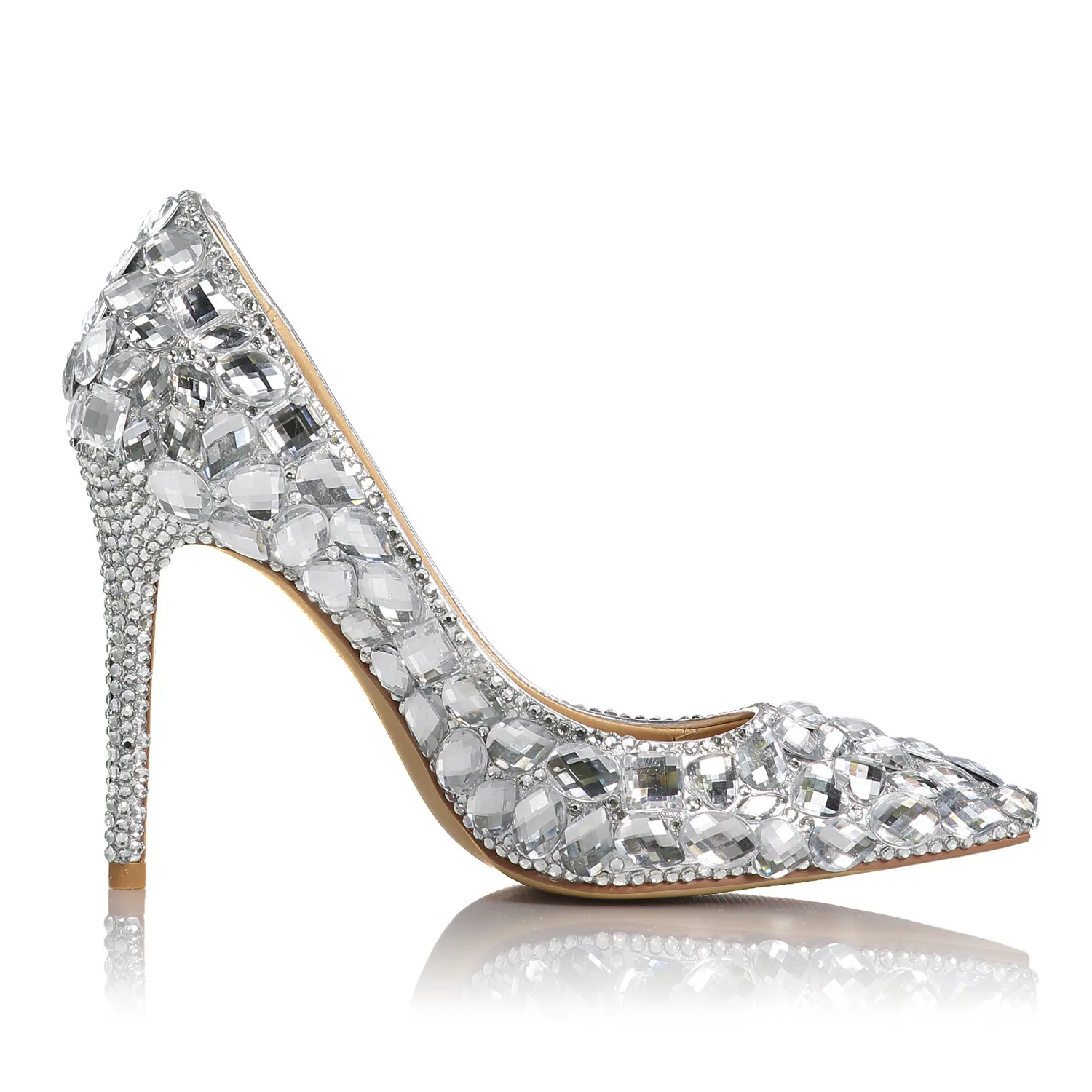 

Professional Order System Crystal Shoes Big Drill Tip Head Wedding Banquet Go Xiu T Taiwan Sexy High Heels