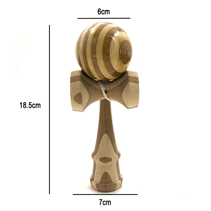 Обычная профессиональная бамбуковая деревянная игрушка Kendama для улицы, умелый шар для жонглирования, Красочные полосы, мяч для снятия стресса, обучающая игрушка