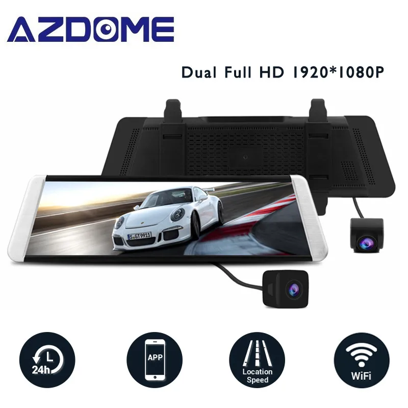 

AZDOME HS790B Dual Full HD 1080P Rear view Mirror Camera Streaming Media Full-Screen Touch Dash Cam with wifi gps adas CarCamera