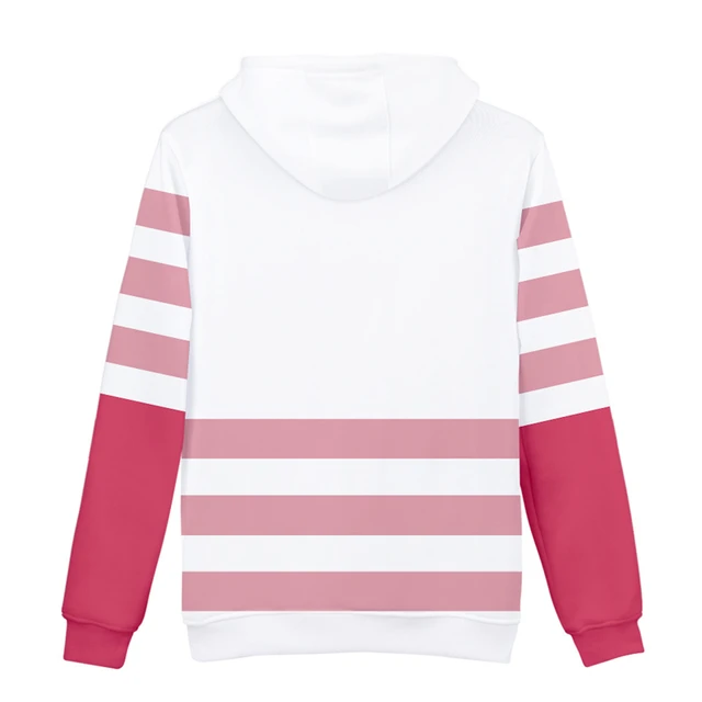 Pink And White Stripe Hoodie