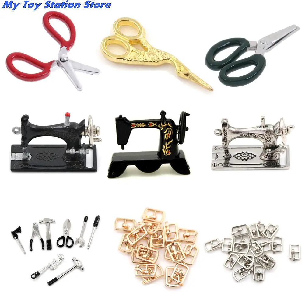 Винтажная миниатюрная швейная коробка в масштабе 1/12 для кукольного домика