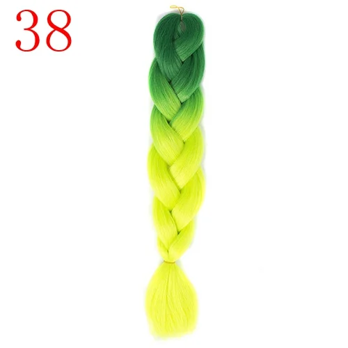 38 24inch Jumbo Braids Long Ombre Jumbo Synthetic Braiding Hair Crochet Blonde Pink Blue Grey Hair Extensions African Viscera - Цвет: 38