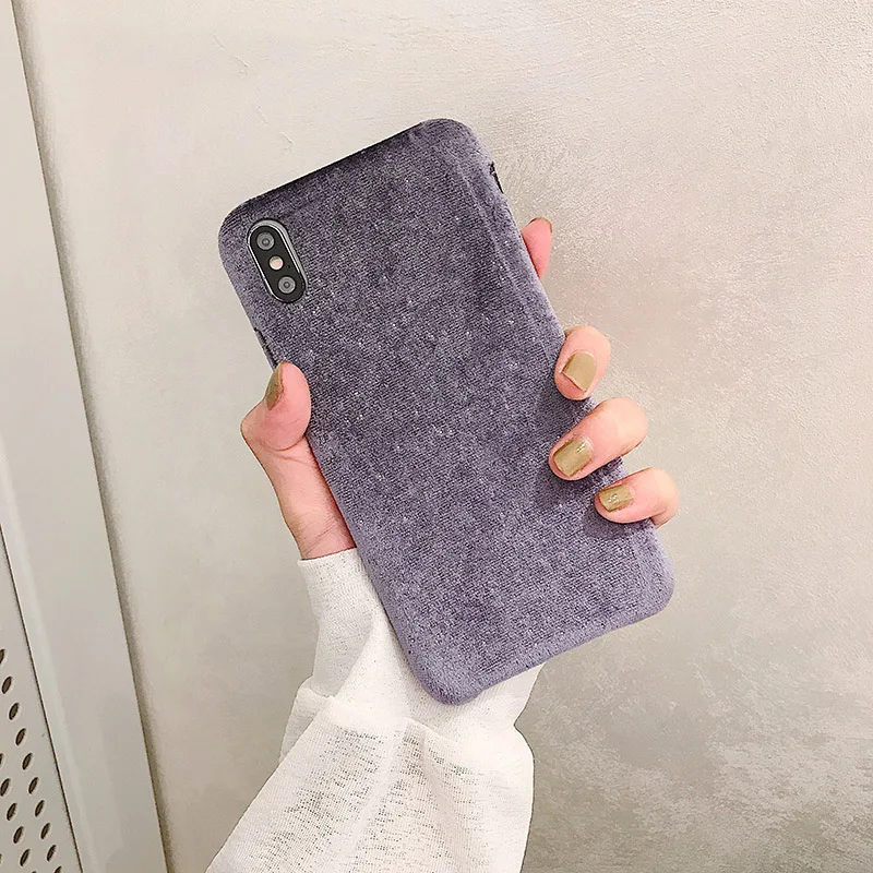 Теплый зимний бархатный тканевый чехол для телефона iphone 11 Pro max XR X задняя крышка для iphone XS Max 7 8 plus роскошный модный мягкий чехол