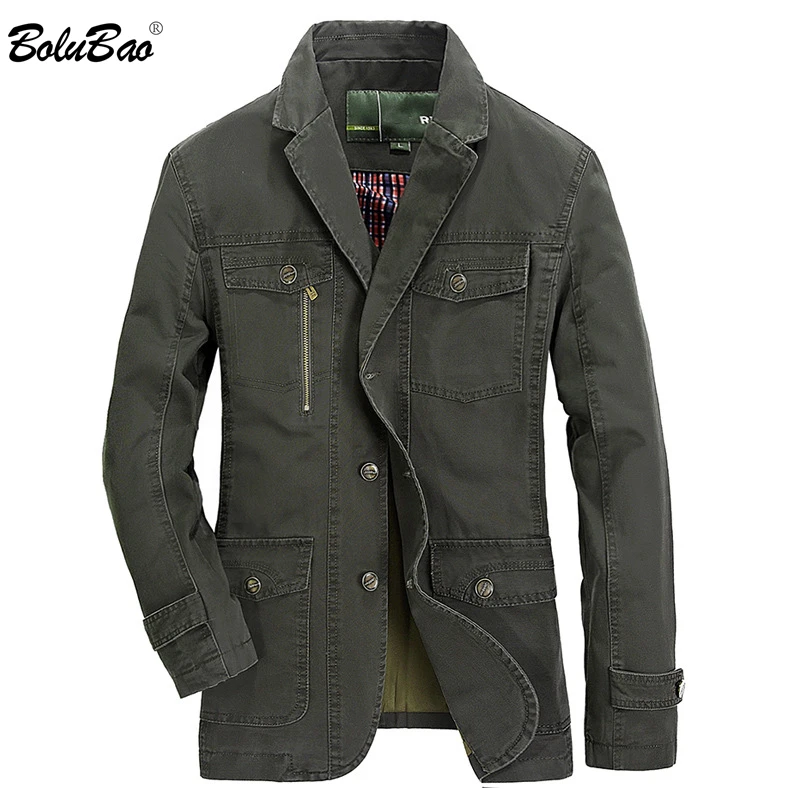 

BOLUBAO Men's Jackets Street Multi Pocket Zipper Decoration Coat Male Jacket High Quality Slim Fit Men Jackets